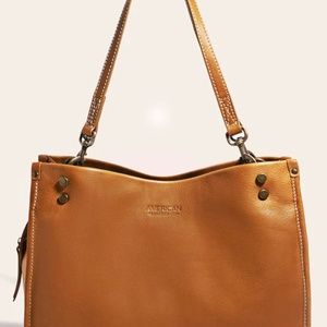 American Leather Co Lenox Triple Entry Bag in Latte